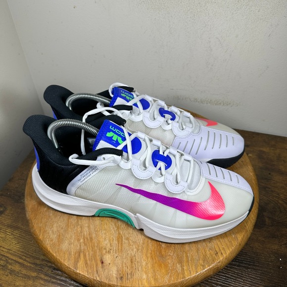 NikeCourt Air Zoom GP Turbo Mens White Black Violet Tennis Shoes CK7513-112